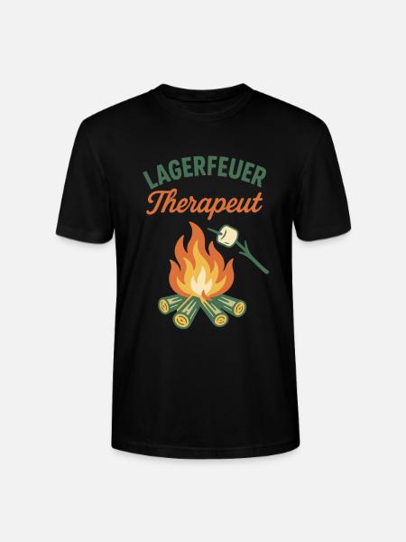 Campfire Therapist Camping Adventure Camper - Stanley/Stella CRAFTER Unisex Organic T-Shirt - black