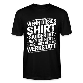 If this shirt is clean workshop - Stanley/Stella CRAFTER Unisex Organic T-Shirt - black - Front - Alina (178cm) & Michal (187cm)