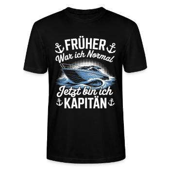 Capitaine - skipper - T-shirt bio CRAFTER Stanley Stella Unisexe - noir - Devant - Alina (178cm) & Michal (187cm)