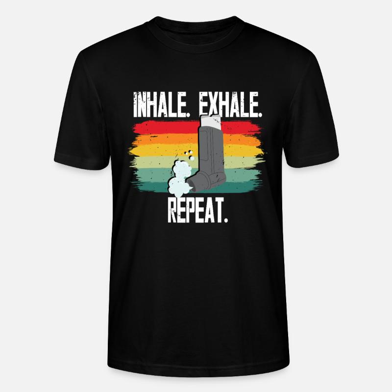 Asthme Asthmatiques Inspirer Expirer Répéter - T-shirt bio CRAFTER Stanley Stella Unisexe - noir