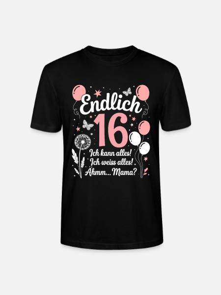Endlich 16 Geburtstag 16 Jahre Geschenk Mädchen - Stanley/Stella Unisex Bio-T-Shirt CRAFTER - Schwarz