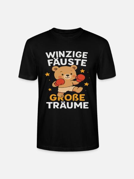 Kuschelbär im Boxring Shirt Motivation - Stanley/Stella Unisex Bio-T-Shirt CRAFTER - Schwarz