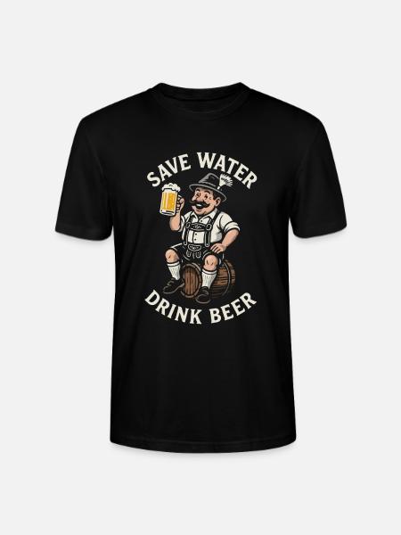 Save water drink beer - Biertrinker - Spruch - Stanley/Stella CRAFTER Unisex Organic T-Shirt - black