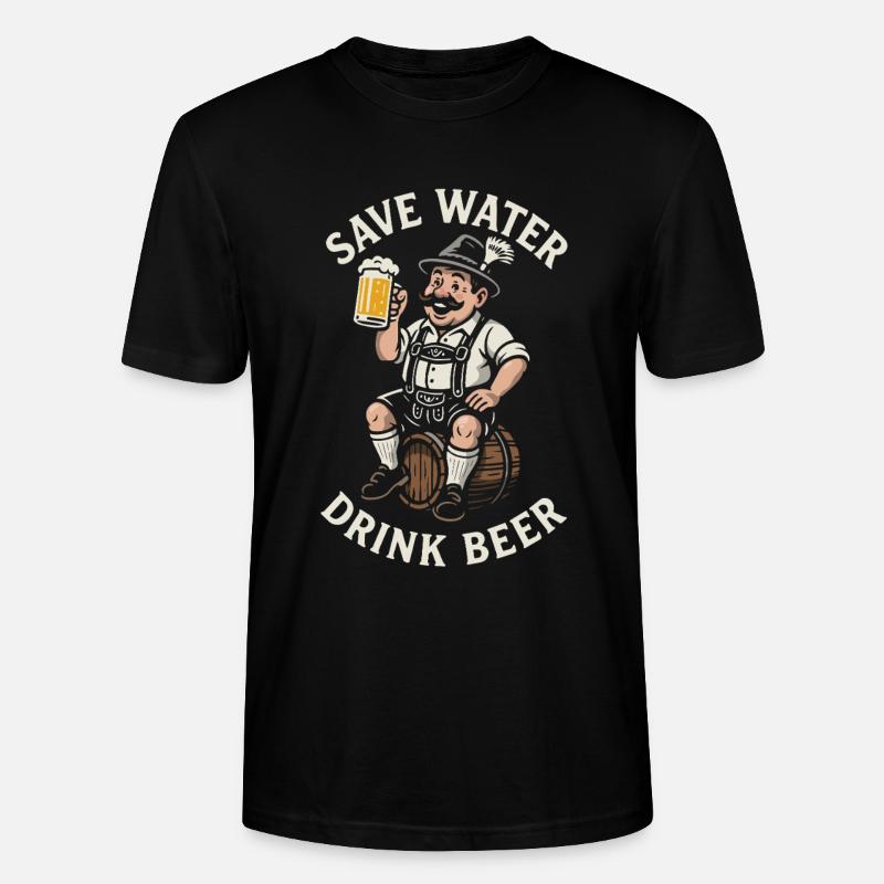 Save water drink beer - Biertrinker - Spruch - Stanley/Stella Unisex Bio-T-Shirt CRAFTER - Schwarz
