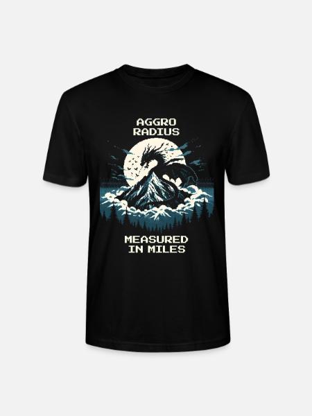 Aggro Radius | Retro Dragon Pixel Art - Stanley/Stella CRAFTER Unisex Organic T-Shirt - black