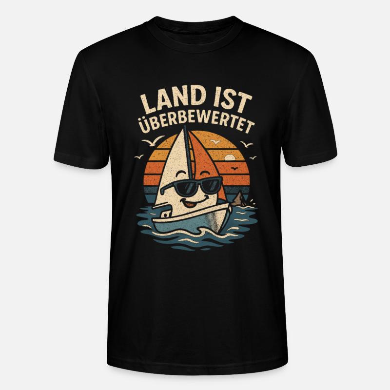 Überbewertetes Land Surfboot - Stanley/Stella Unisex Bio-T-Shirt CRAFTER - Schwarz