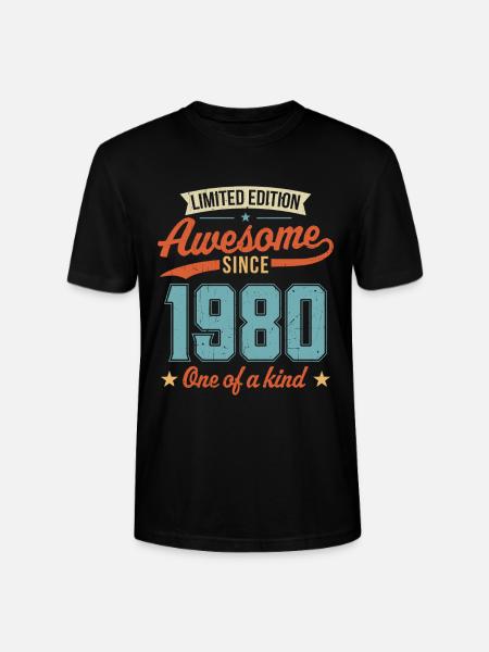 Awesome Since 1980 - Stanley/Stella CRAFTER Unisex Organic T-Shirt - black