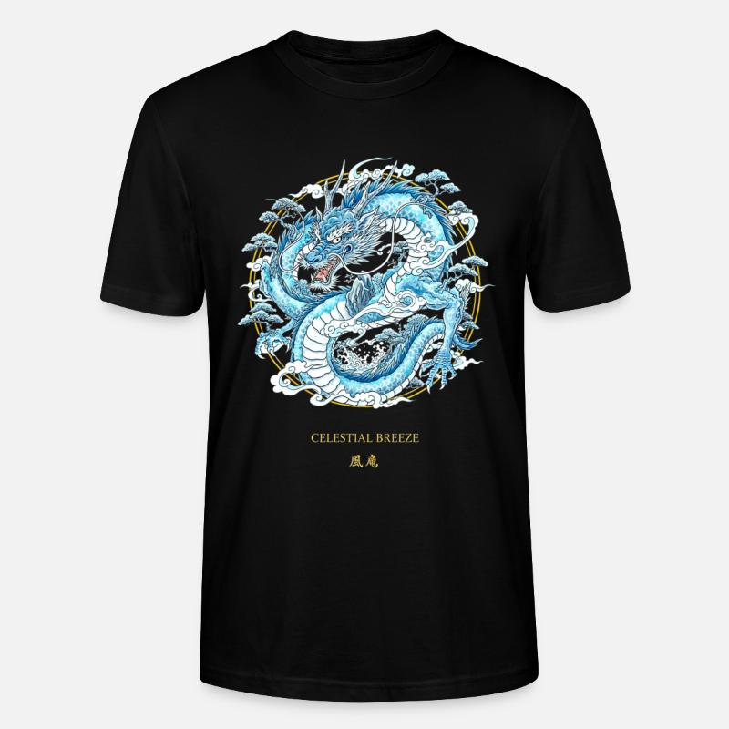 Celestial Breeze Celestial Wind Dragon - Stanley/Stella CRAFTER Unisex Organic T-Shirt - black