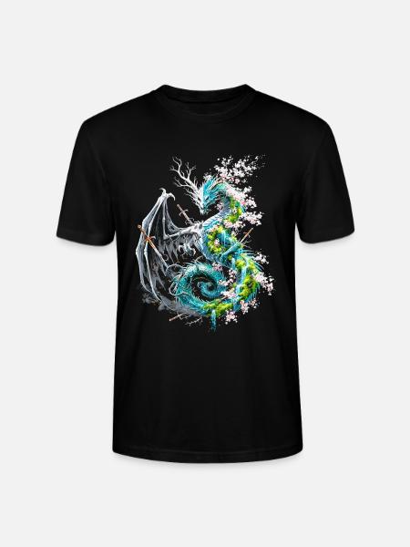 Drache des Lebens und Todes - Stanley/Stella Unisex Bio-T-Shirt CRAFTER - Schwarz