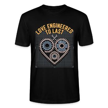 Gear Heart Engineer Shirt – Kærlighed til teknologi - Stanley Stella CRAFTER unisex økologisk-T-shirt - sort - Foran - Alina (178cm) & Michal (187cm)