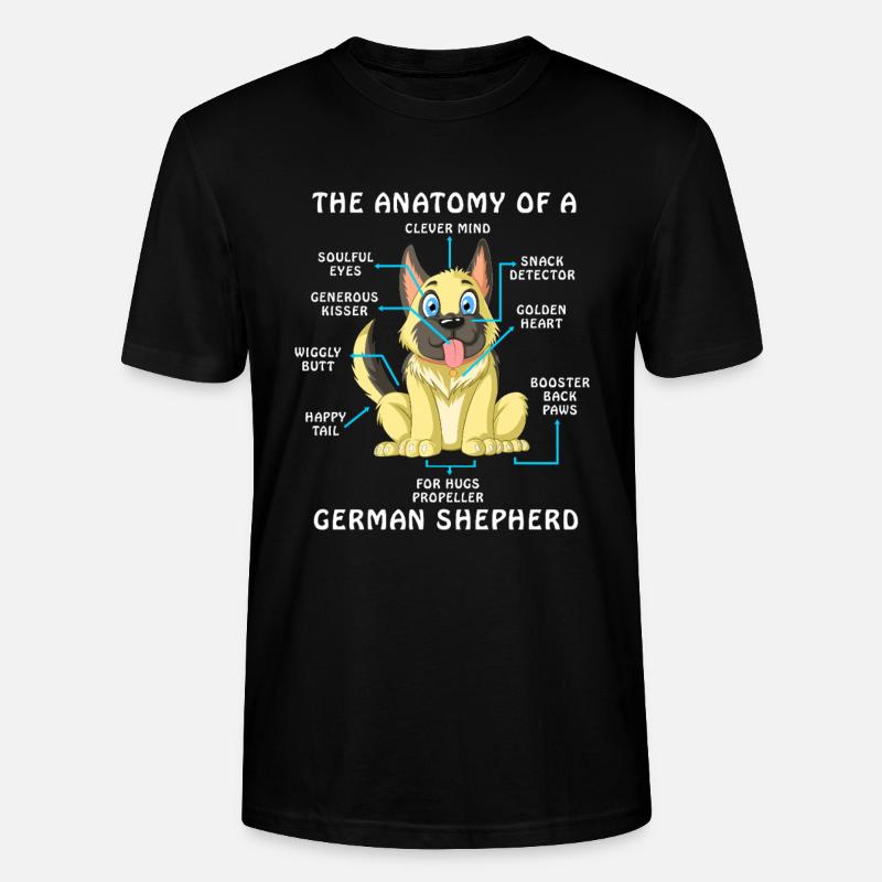Anatomie eines Deutschen Schäferhundes - Stanley/Stella Unisex Bio-T-Shirt CRAFTER - Schwarz