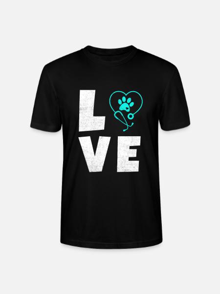 Tierliebe Logo mit Pfotenherz - Stanley/Stella Unisex Bio-T-Shirt CRAFTER - Schwarz