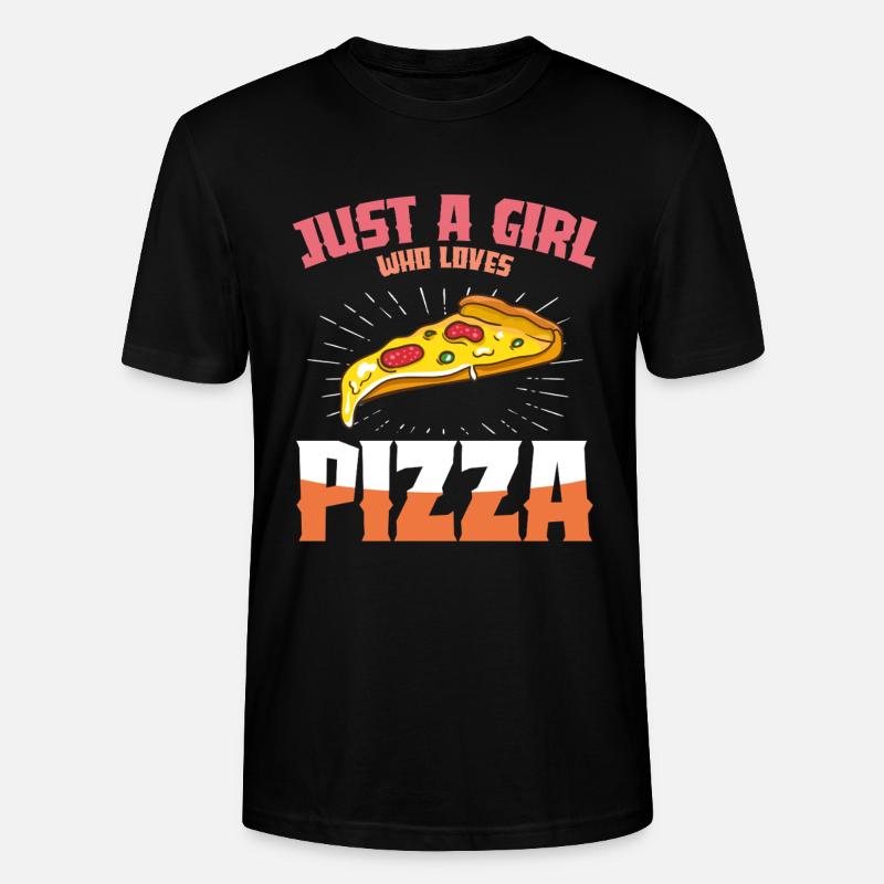 Pizza Liebe Mädchen Design - Stanley/Stella Unisex Bio-T-Shirt CRAFTER - Schwarz