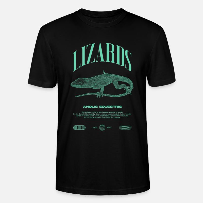 Cuban Knight Anole Reptile Keeper Lizard - Stanley/Stella CRAFTER Unisex Organic T-Shirt - black