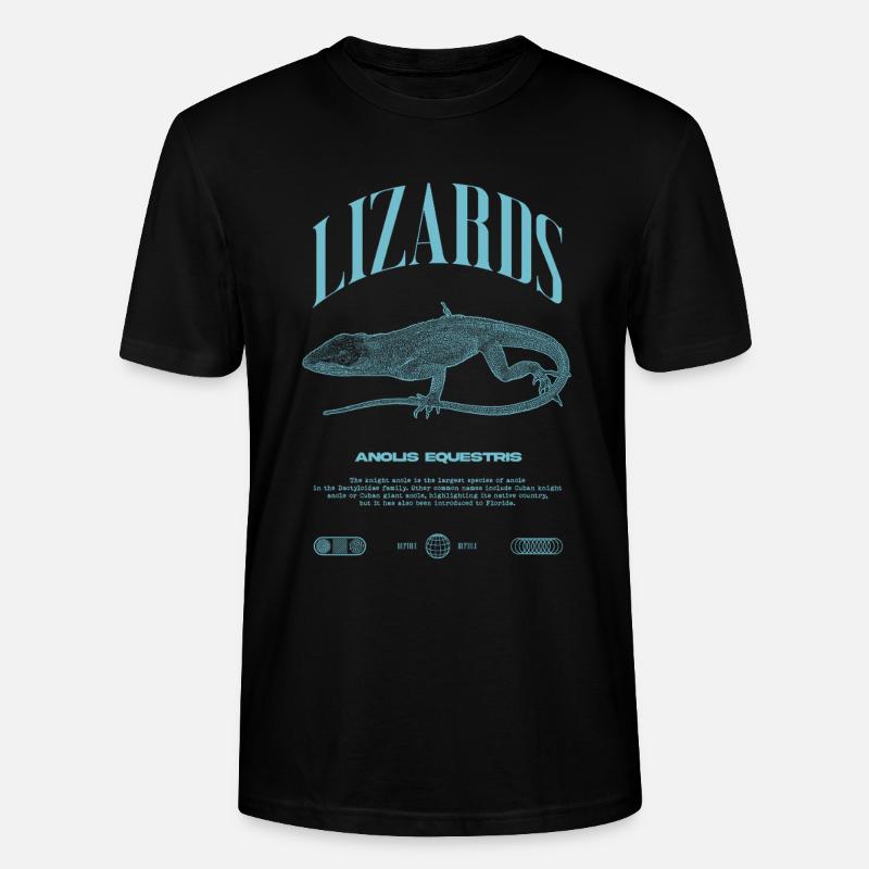 Cuban Knight Anole Reptile Keeper Lizard - Stanley/Stella CRAFTER Unisex Organic T-Shirt - black