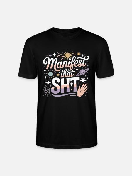 Cosmic Manifesto Pastel - Stanley/Stella CRAFTER Unisex Organic T-Shirt - black