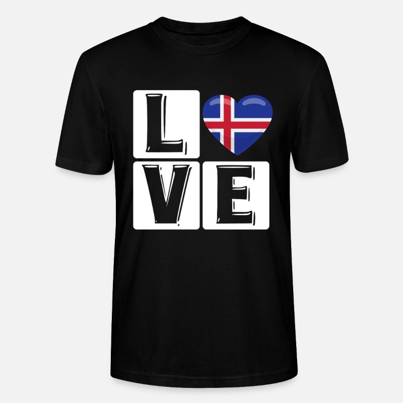 L Liebe Island Herz - Stanley/Stella Unisex Bio-T-Shirt CRAFTER - Schwarz