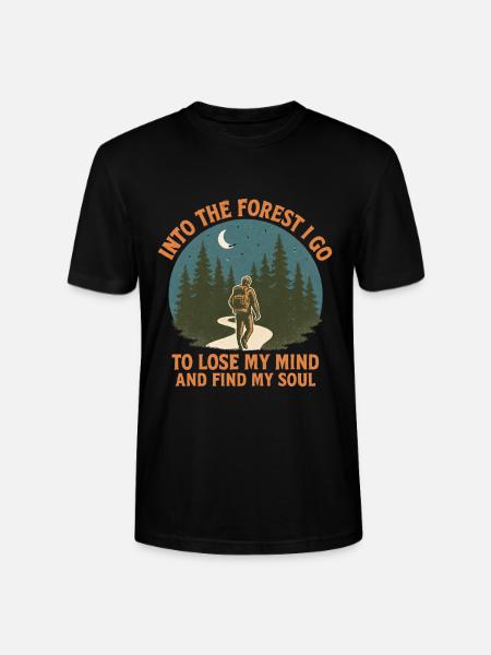Hiking Hikers Forest - Stanley/Stella CRAFTER Unisex Organic T-Shirt - black