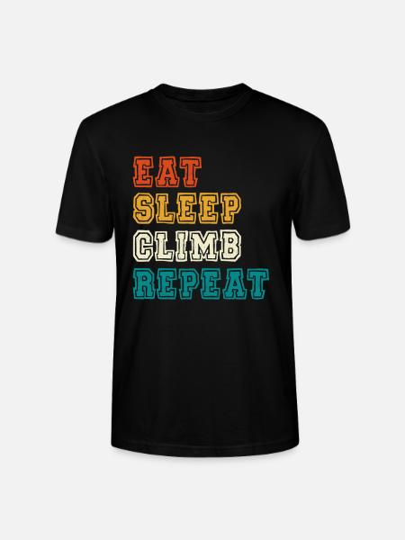Eat Sleep Climb Repeat Design - Stanley/Stella CRAFTER Unisex Organic T-Shirt - black