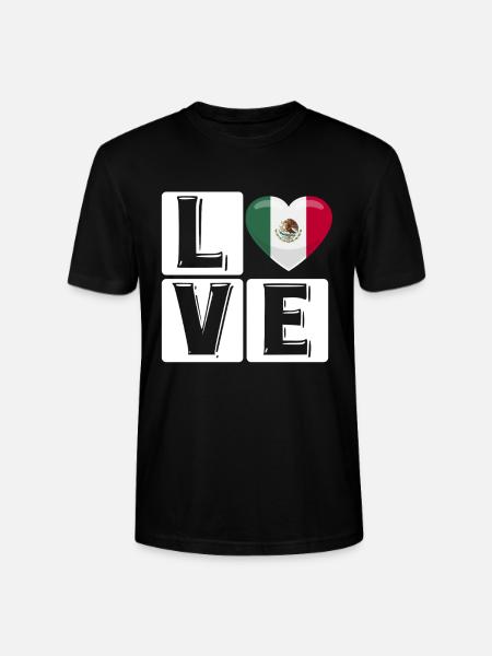 Love Mexico Heart - Stanley/Stella CRAFTER Unisex Organic T-Shirt - black