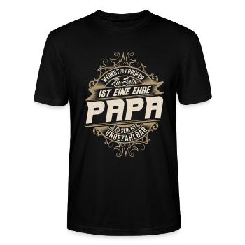 Materials tester dad - Stanley/Stella CRAFTER Unisex Organic T-Shirt - black - Front - Alina (178cm) & Michal (187cm)