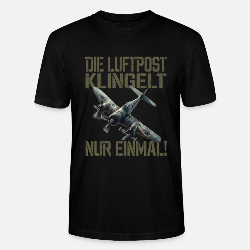 Die Luftpost Klingelt Nur Einmal Flugzeug - Stanley/Stella Unisex Bio-T-Shirt CRAFTER - Schwarz