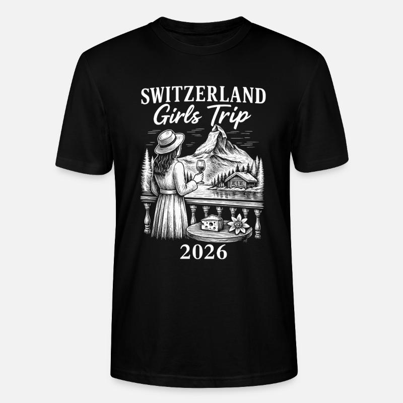 Schweiz Mädels Trip 2026 - Stanley/Stella Unisex Bio-T-Shirt CRAFTER - Schwarz