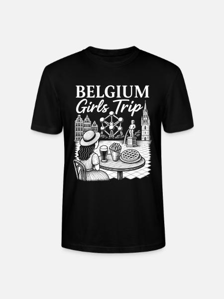 Belgique fille strip illustration - T-shirt bio CRAFTER Stanley Stella Unisexe - noir