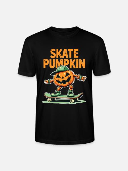 Skateboard pumpkin for Halloween fans - Stanley/Stella CRAFTER Unisex Organic T-Shirt - black