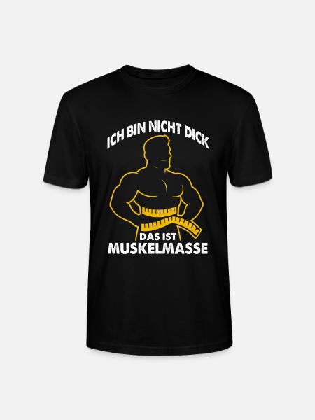 Muscles instead of mass saying - Stanley/Stella CRAFTER Unisex Organic T-Shirt - black
