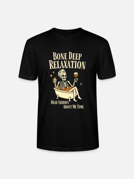 Bone Deep Relaxation – Fun Skeleton Wellness - Stanley/Stella CRAFTER Unisex Organic T-Shirt - black