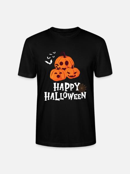 Friendly Pumpkin - Happy Halloween - Stanley/Stella CRAFTER Unisex Organic T-Shirt - black