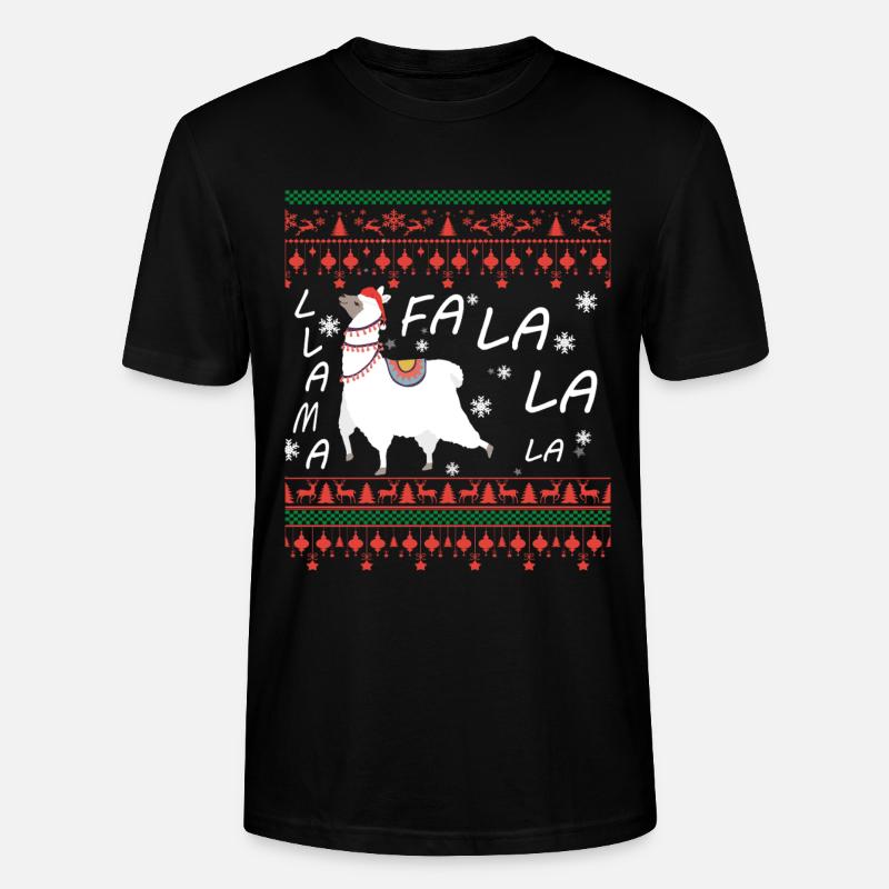 Pull de Noël moche Llama - T-shirt bio CRAFTER Stanley Stella Unisexe - noir
