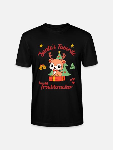 Merry Christmas design with reindeer motif - Stanley/Stella CRAFTER Unisex Organic T-Shirt - black