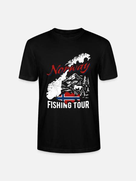 Norway Fishing Tour - Angler Gift - Stanley/Stella CRAFTER Unisex Organic T-Shirt - black
