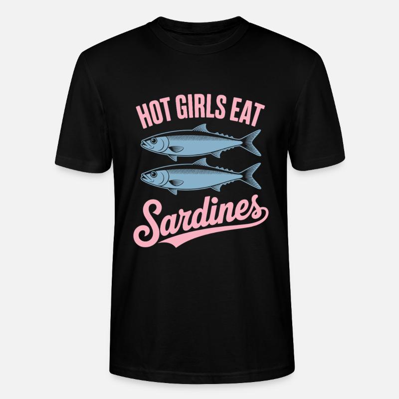 Sardines Pop Art Texte - T-shirt bio CRAFTER Stanley Stella Unisexe - noir