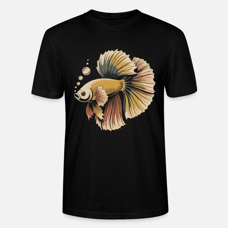 Betta Couleur Explosion Poisson - T-shirt bio CRAFTER Stanley Stella Unisexe - noir