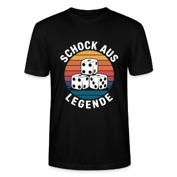 Schock Aus Legende - Schocken Würfeln Jule Knobeln - Stanley/Stella Unisex Bio-T-Shirt CRAFTER - Schwarz - Vorne - Alina (178cm) & Michal (187cm)