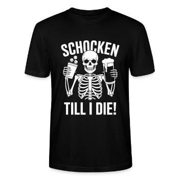 Schocken Till I Die! Schock Aus Sklett Schock out! - Stanley/Stella Unisex Bio-T-Shirt CRAFTER - Schwarz - Vorne - Alina (178cm) & Michal (187cm)
