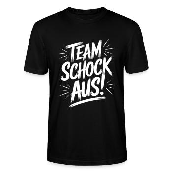 Team Schock Aus! Würfeln Knobeln Jule Schocken - Stanley/Stella Unisex Bio-T-Shirt CRAFTER - Schwarz - Vorne - Alina (178cm) & Michal (187cm)