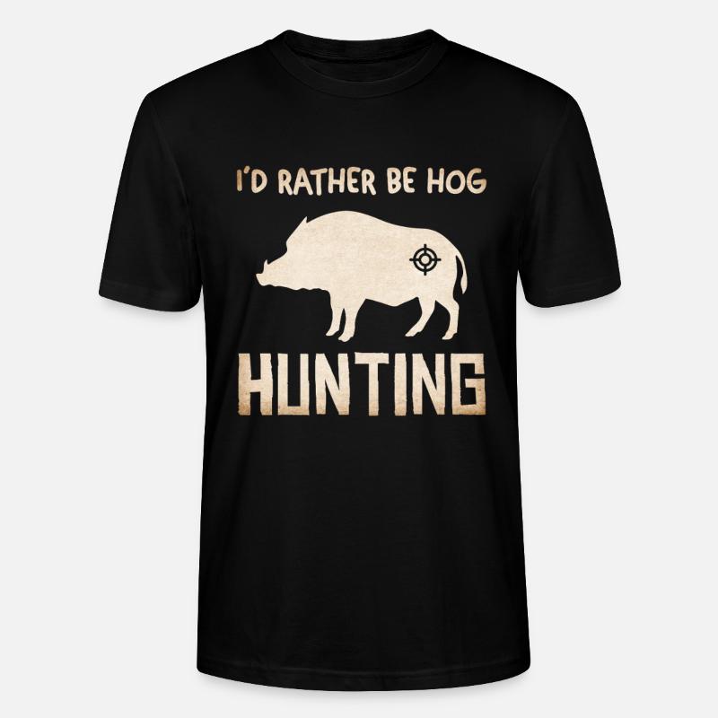 Wildschwein Jagd Silhouette - Stanley/Stella Unisex Bio-T-Shirt CRAFTER - Schwarz