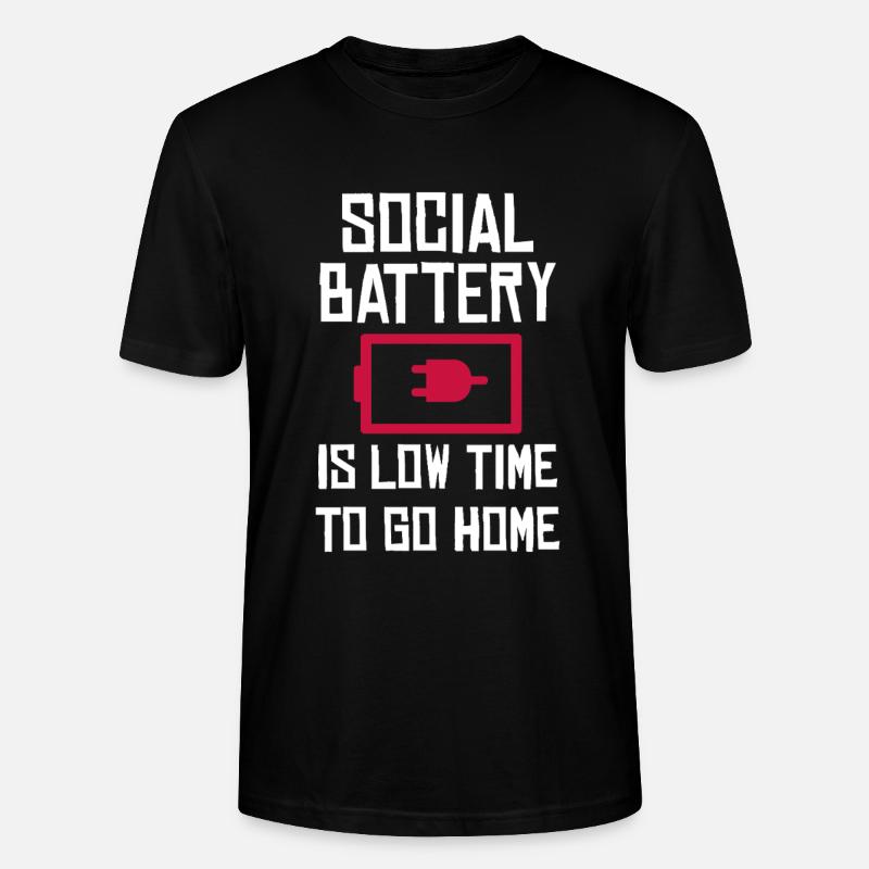 Social Battery: Zeit nach Hause - Stanley/Stella Unisex Bio-T-Shirt CRAFTER - Schwarz