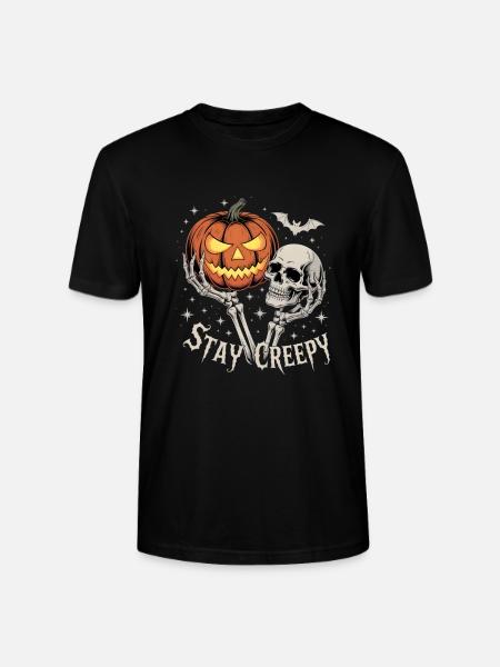 Restez effrayant, restez effrayant Thème d’Halloween - T-shirt bio CRAFTER Stanley Stella Unisexe - noir