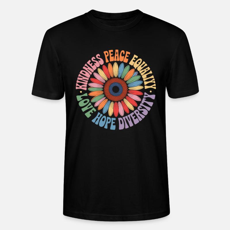 Sonnenblume Frieden Liebe Hoffnung Diversität - Stanley/Stella Unisex Bio-T-Shirt CRAFTER - Schwarz