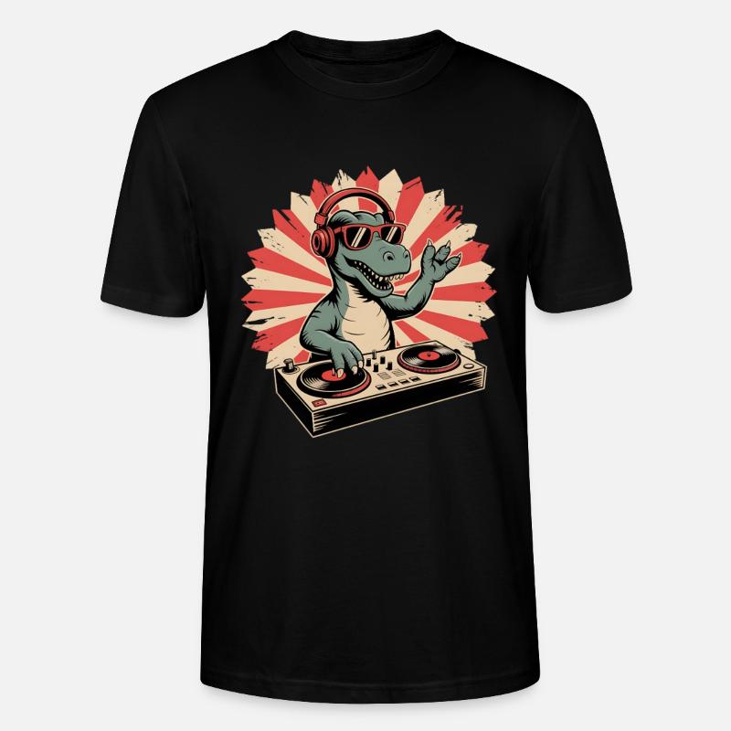 Alligator DJ im Retro-Rhythm - Stanley/Stella Unisex Bio-T-Shirt CRAFTER - Schwarz