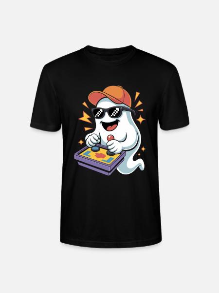 Retro Gamer Halloween Fantôme - T-shirt bio CRAFTER Stanley Stella Unisexe - noir