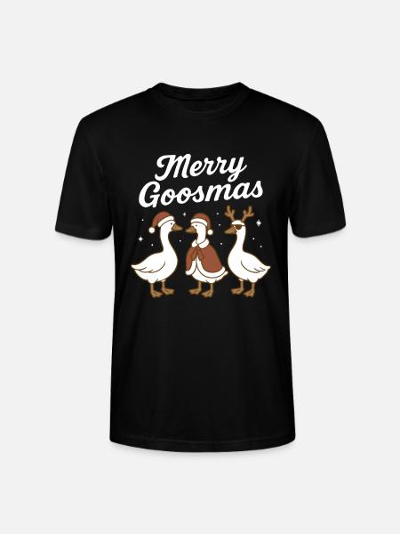 Christmas Goose Merry Goosmas Funny Xmas - Stanley/Stella CRAFTER Unisex Organic T-Shirt - black