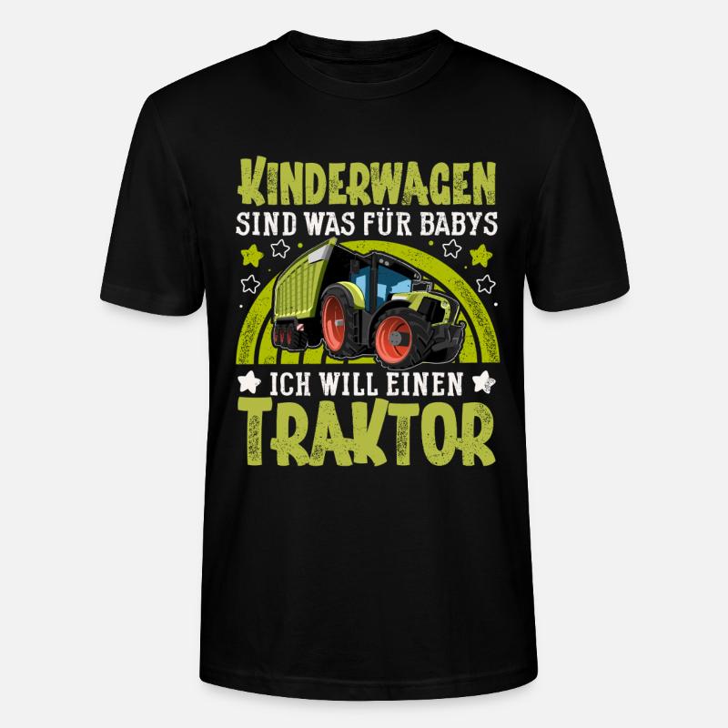 Traktor Kinder Lustiger Spruch - Stanley/Stella Unisex Bio-T-Shirt CRAFTER - Schwarz