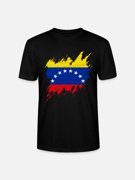 Flag of Venezuela, torn style - Stanley/Stella CRAFTER Unisex Organic T-Shirt - black