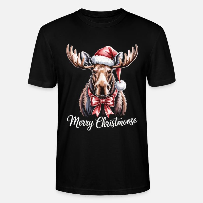 Weihnachtlicher Elch – Merry Christmoose - Stanley/Stella Unisex Bio-T-Shirt CRAFTER - Schwarz